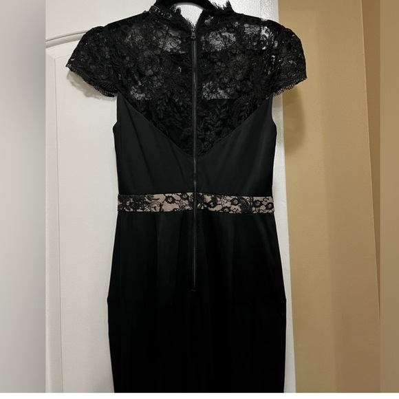 Alice + Olivia Black Satin Lace Jumpsuit - Picture 7 of 7